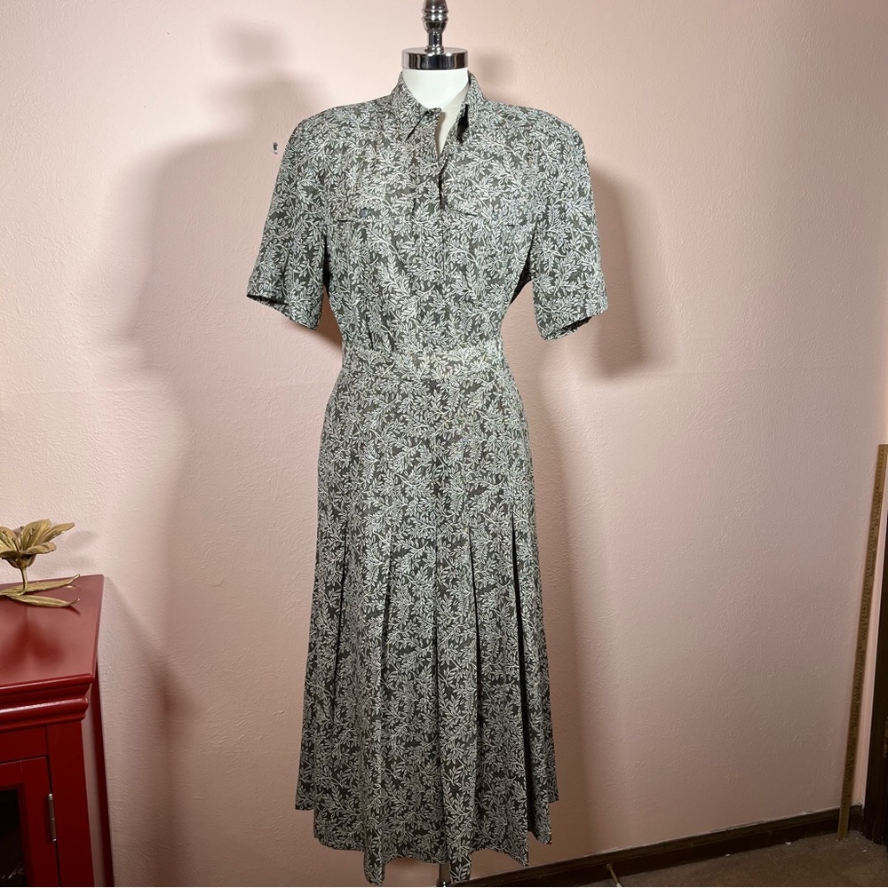 Vintage 1990 Liz Claiborne Cottagecore Floral Black Oversized Midi Skirt set 10